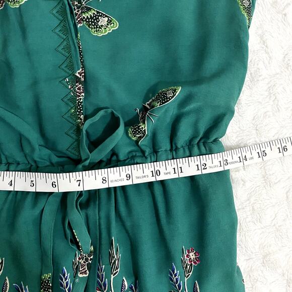 Anthropologie Elevenses Papillion Green Butterfly Print Open Back Romper S - Picture 8 of 9